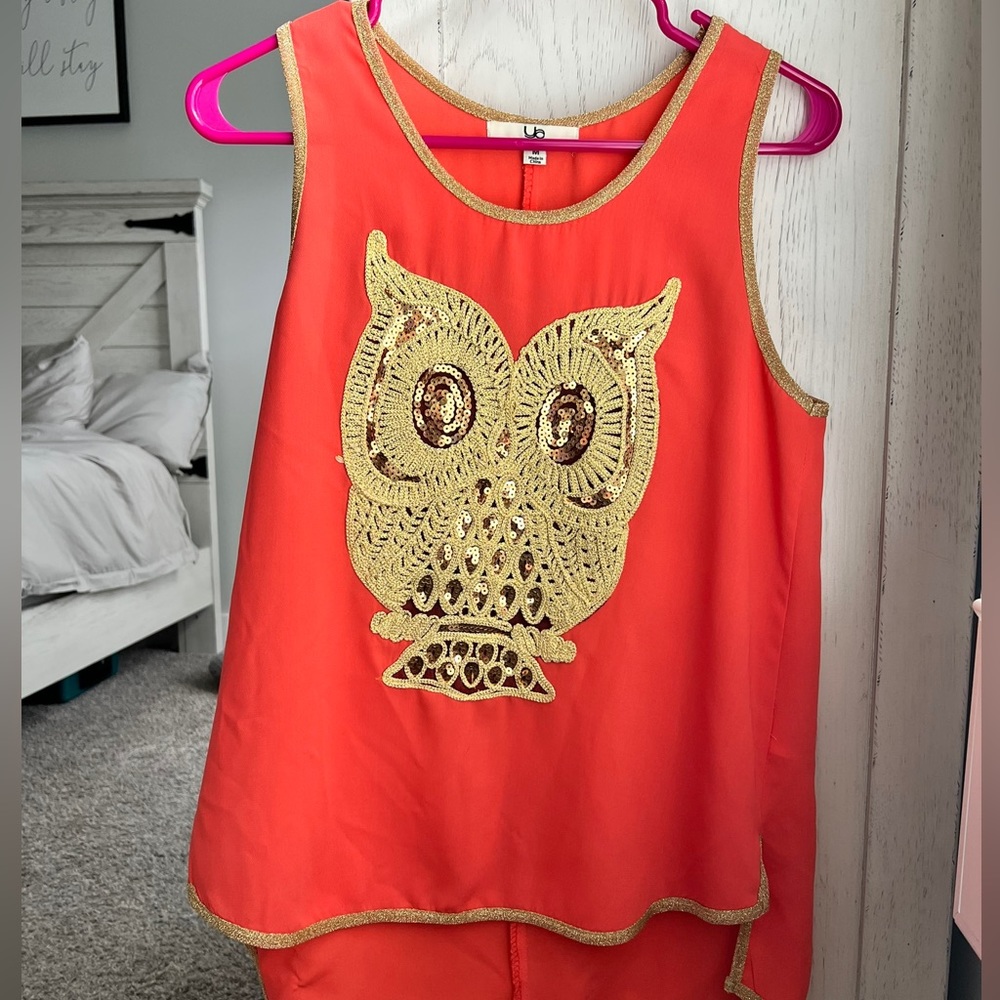 Owl Sequin Tank Top
